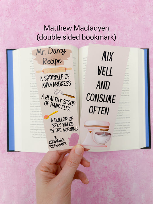 Mr Darcy Recipe Colin Firth Matthew Macfadyen Bookmarks - Matthew Macfadyen