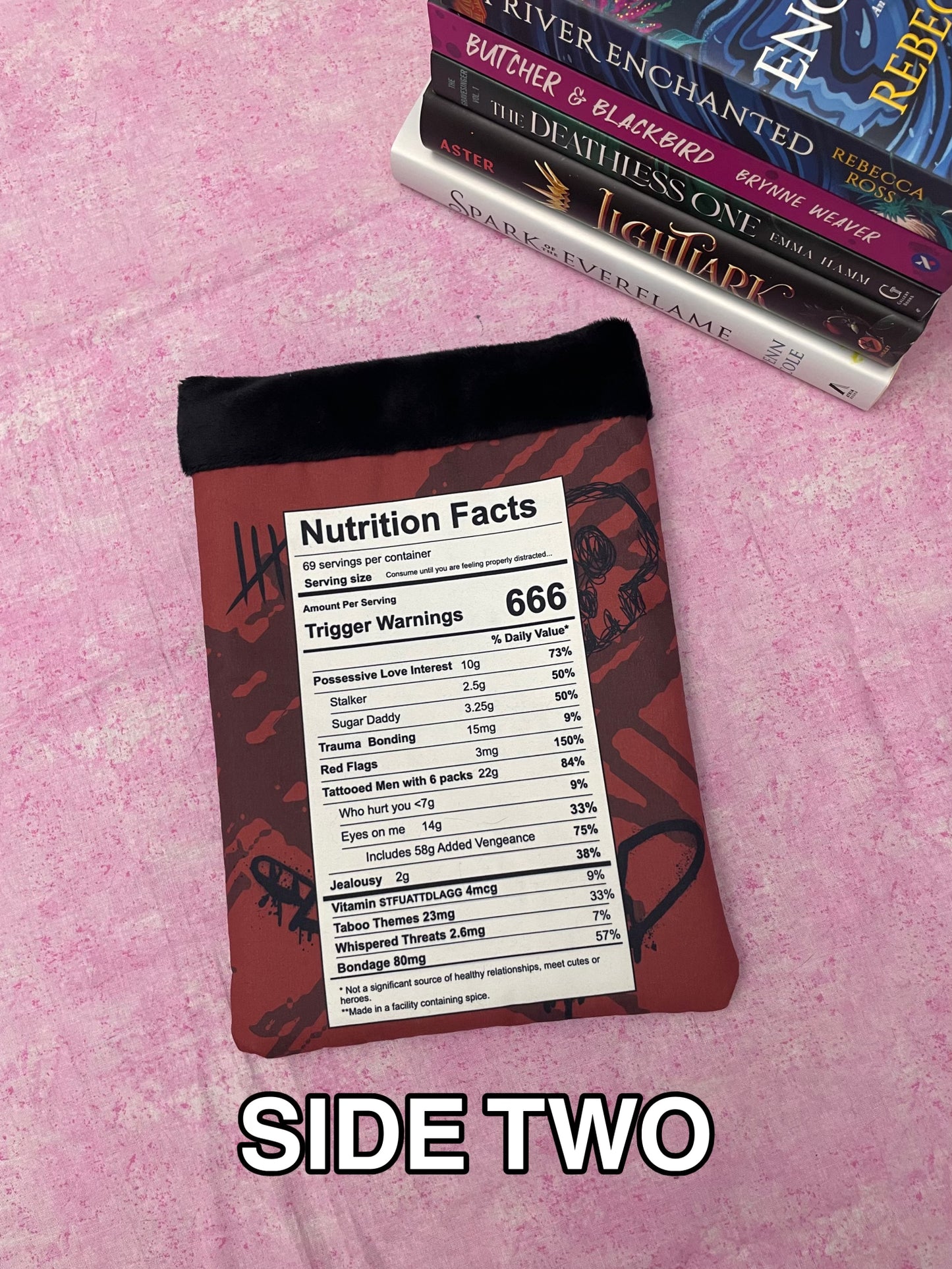 Dark Romance Book Sleeve for Spicy Readers - Smutty Nutritional Value Book Holder