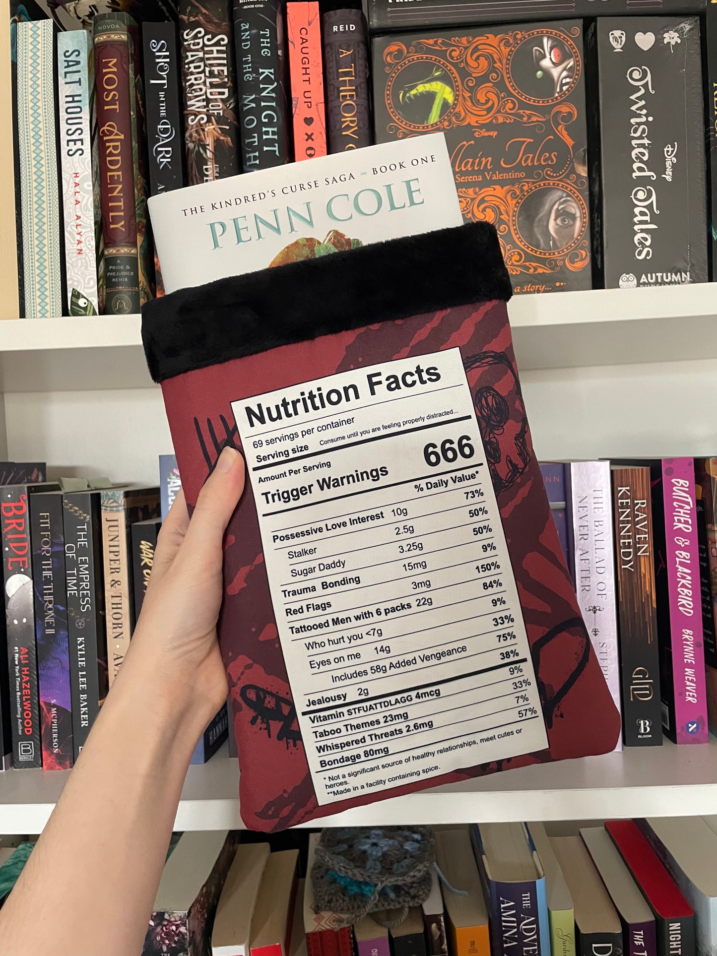 Dark Romance Book Sleeve for Spicy Readers - Smutty Nutritional Value Book Holder