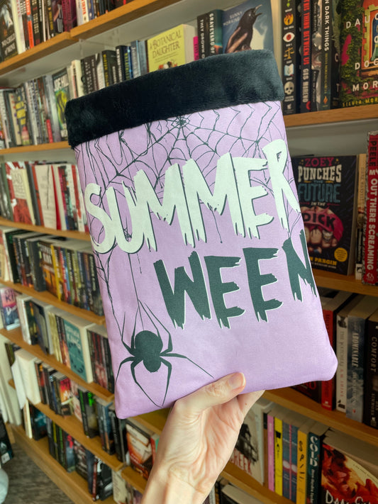 Handmade Summerween Book Sleeve | Spooky Book Protector | Fits Standard Paperback Books | Perfect Gift for Halloween Lovers